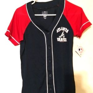 Atlanta Braves button down blouse